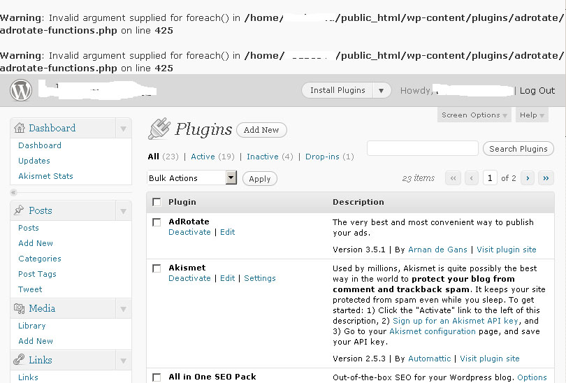 Warning Invalid argument supplied for foreach() in /home/../public