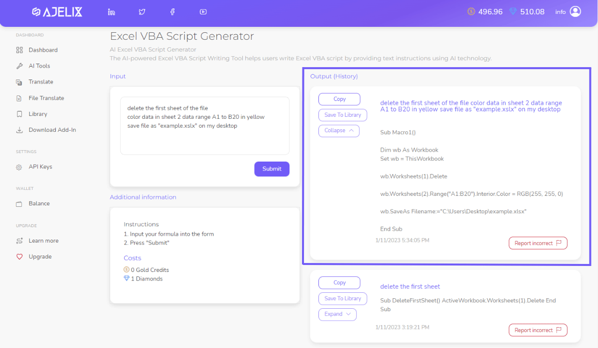 How To Generate Excel VBA Script with AI Tutorial Ajelix