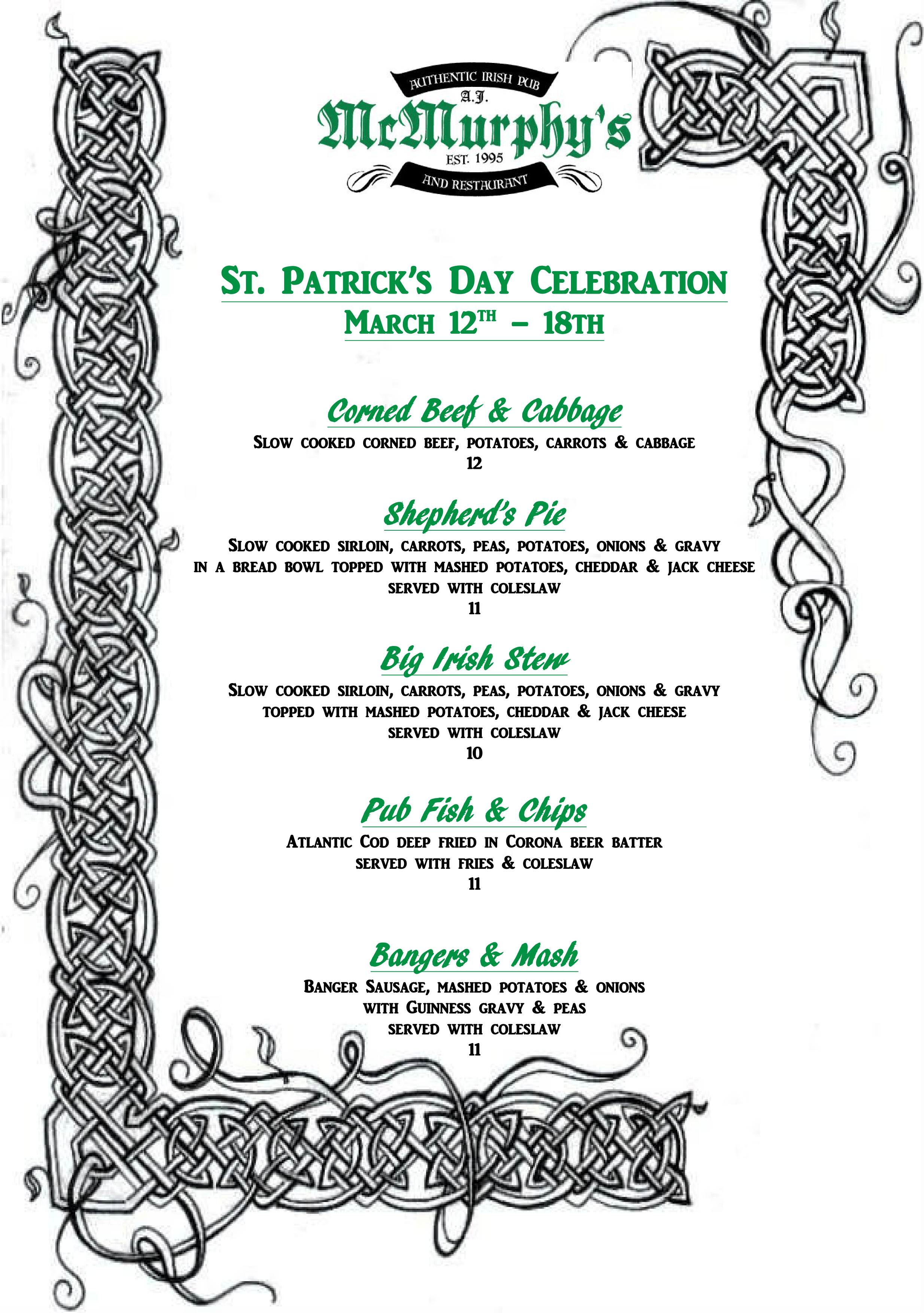 St. Pats correct A. J. McMurphy's