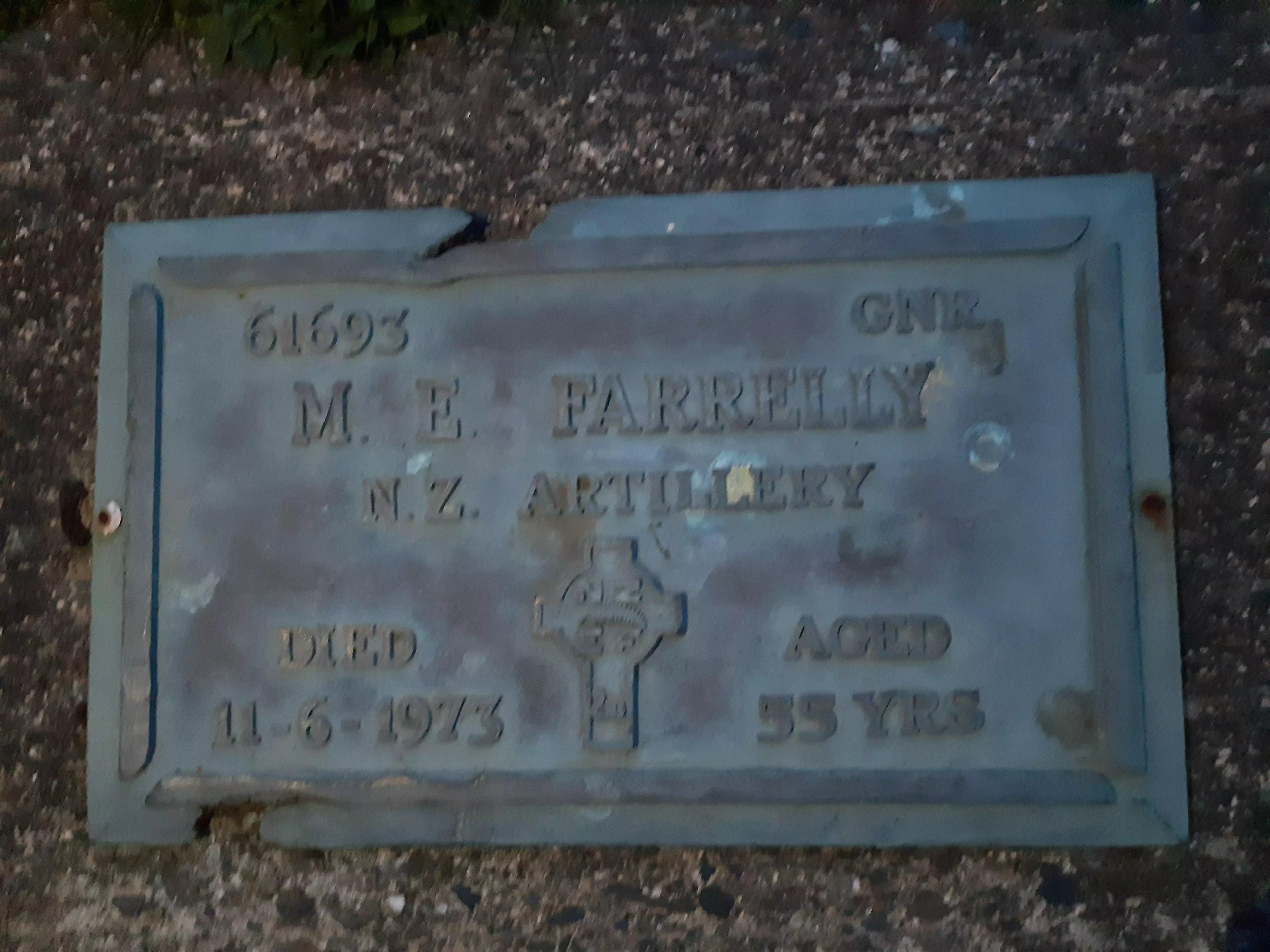 Maurice Edward Farrelly Online Cenotaph Auckland War Memorial Museum