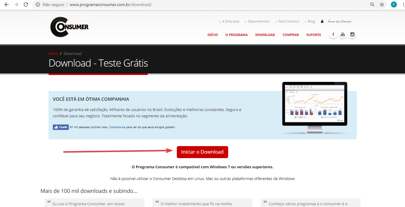 Como atualizar o Consumer? Ajuda do Programa Consumer