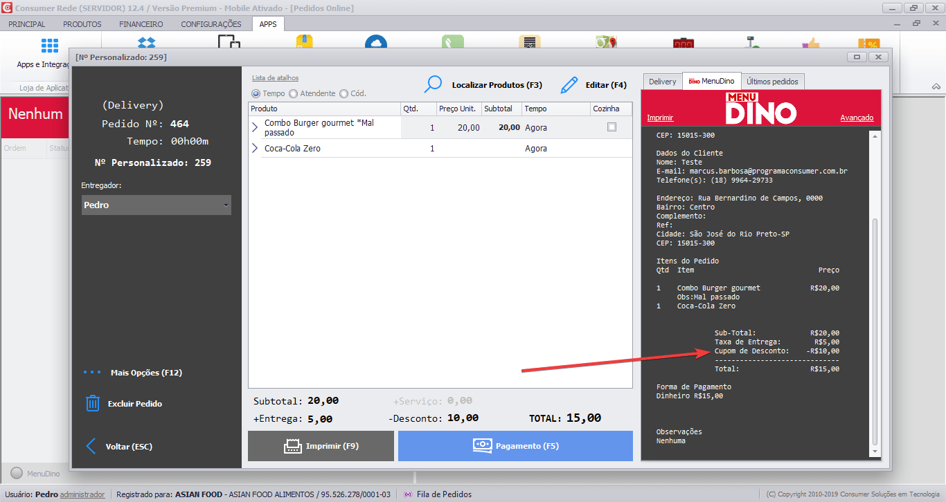 Como criar cupons de desconto no Programa Consumer e MenuDino? Ajuda