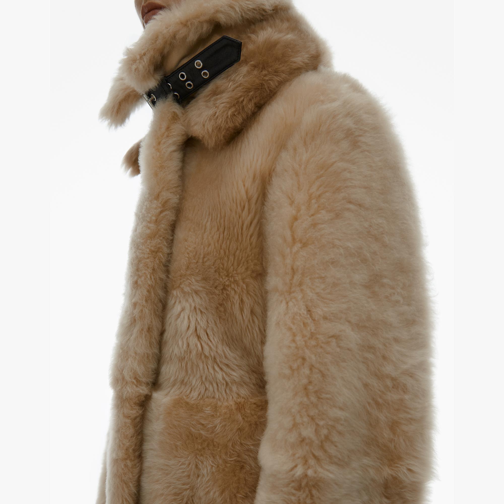 Helmut Lang Ribbed Shearling Coat