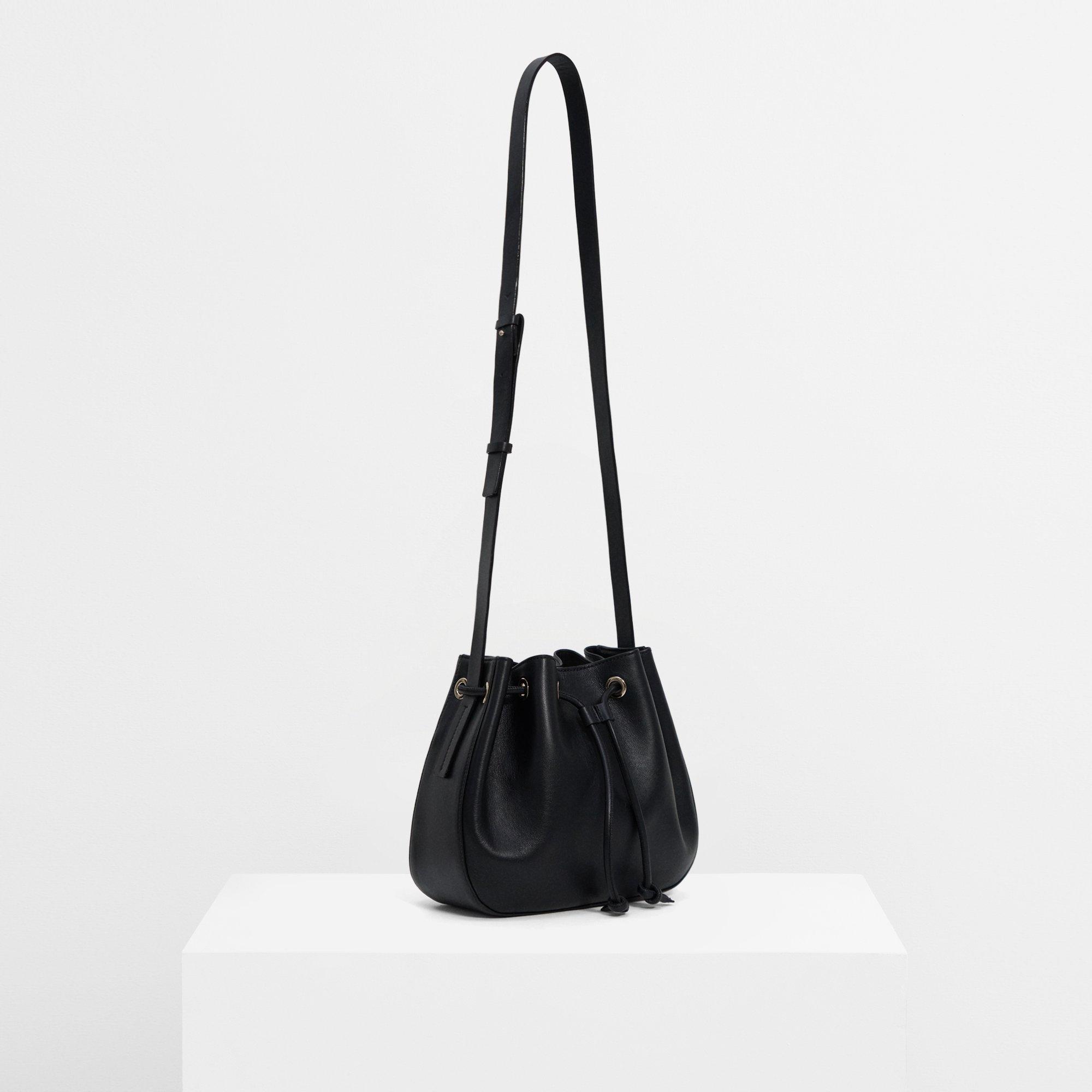 Leather Micro Bucket Bag Theory Outlet