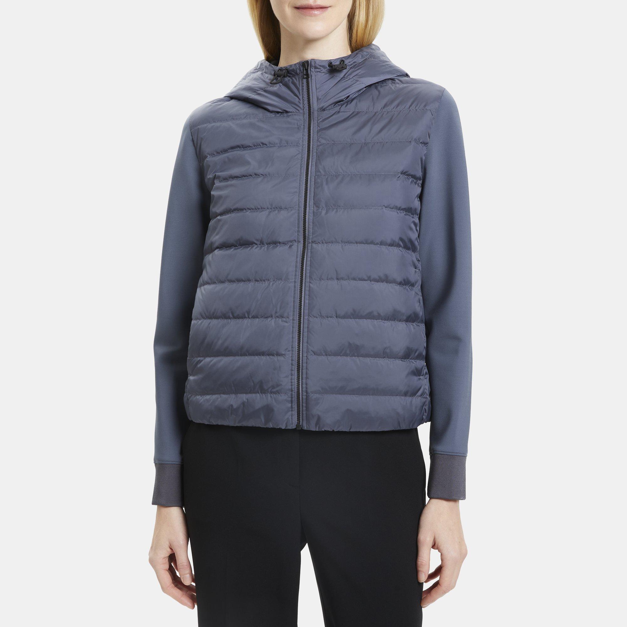 Knit Combo Puffer Jacket Theory Outlet
