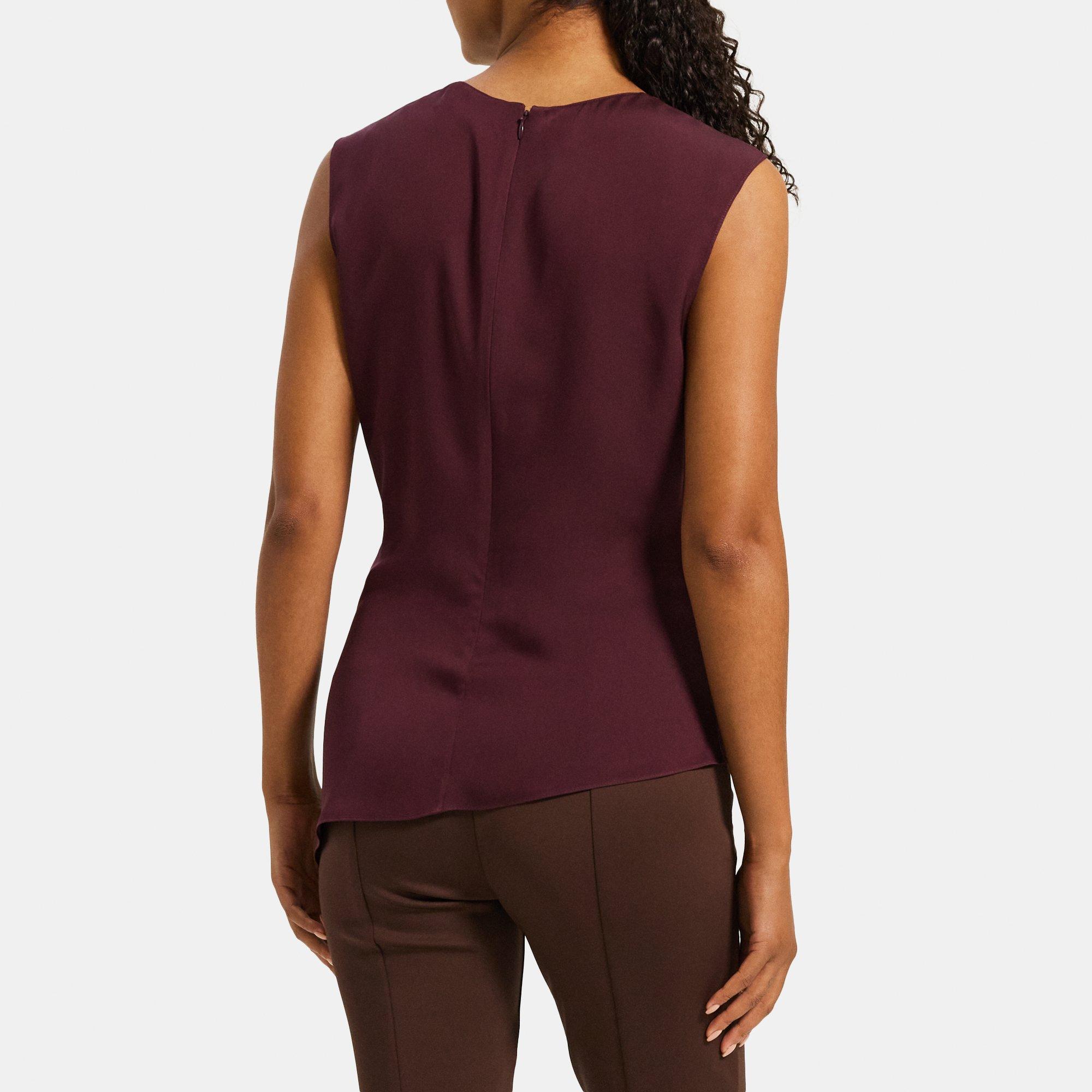 Silk Twisted Sleeveless Top Theory Outlet