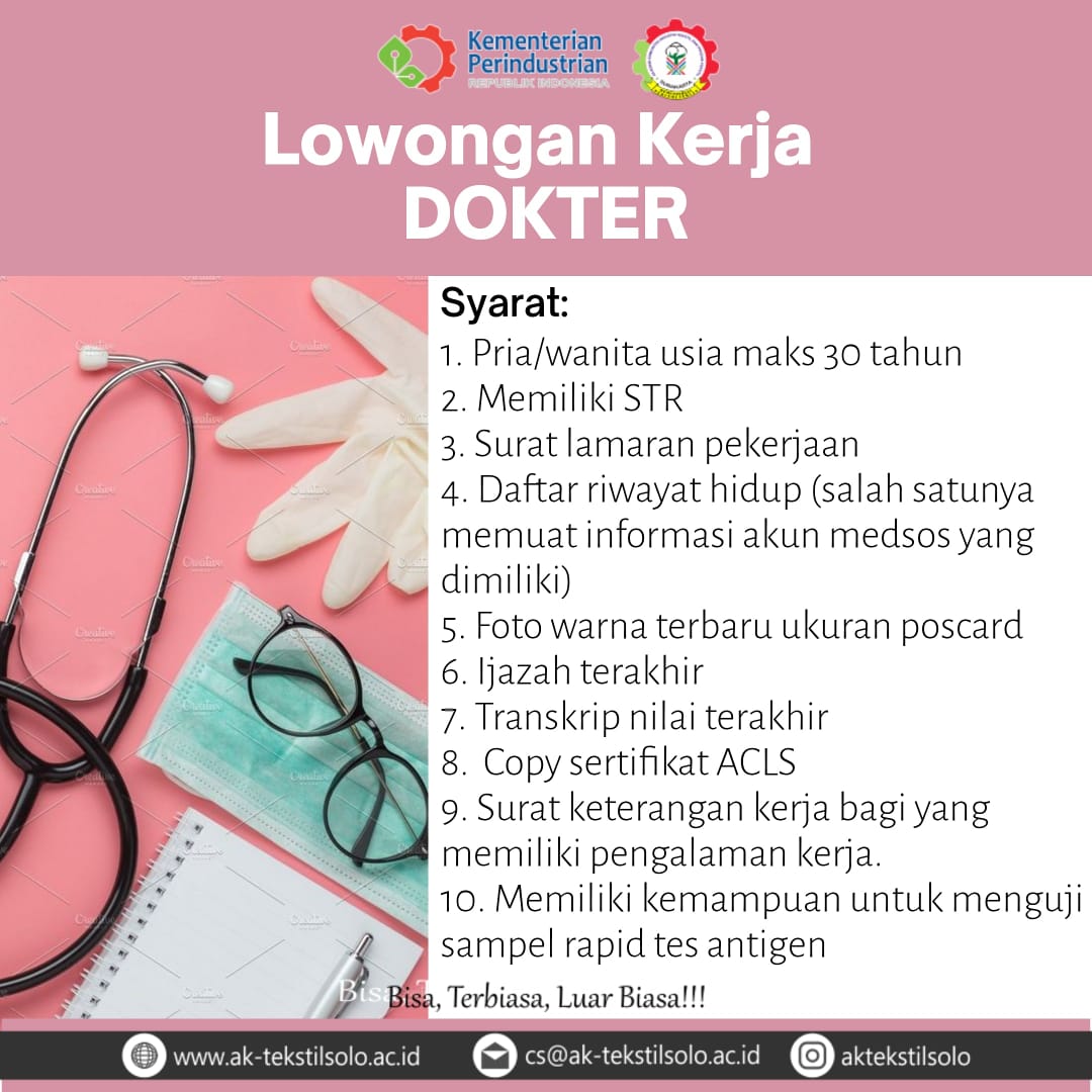 LOKER – DOKTER UMUM PARUH WAKTU – AK-Tekstil Solo