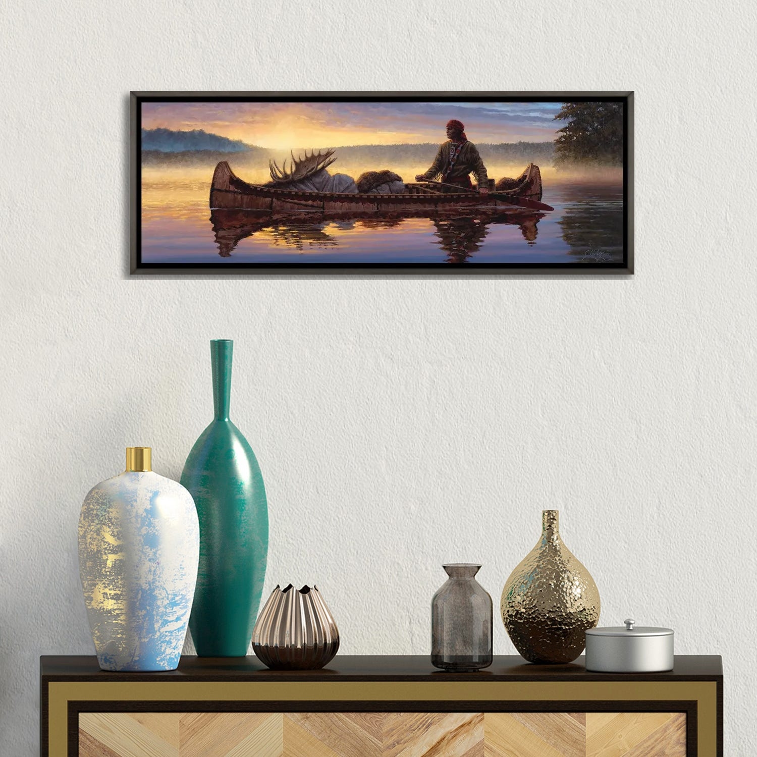 iCanvas Le Coureur Des Bois by Joe Velazquez Framed