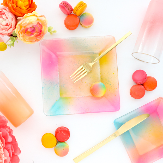Make It Colorful Gradient Glass Plates A Kailo Chic Life