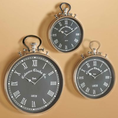Set of Three Colmore Pocket Watch Wall Clocks Frontgate