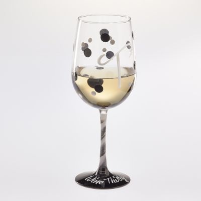 Polka Dot Handpainted Wine Glass Frontgate