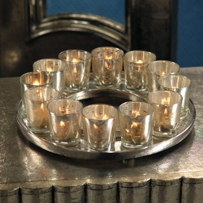 Antique Nickel Candle Holder Frontgate