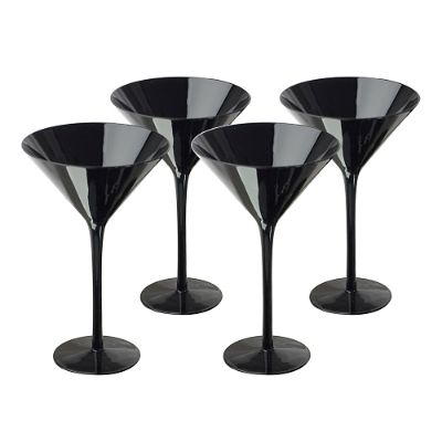 Midnight Black Martini Glasses, Set of Four Frontgate