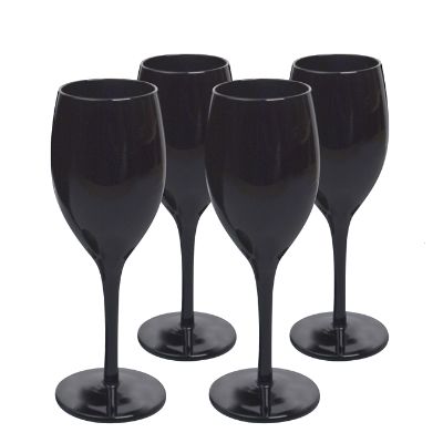 Midnight Black Wine Glasses, Set of Four Frontgate