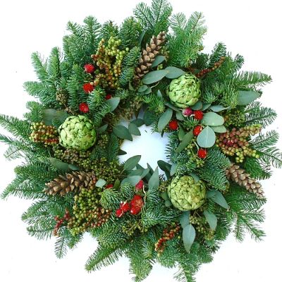 Artichokes & Evergreens Wreath Frontgate