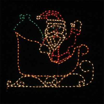Lighted Outdoor Santa in Sleigh Frontgate