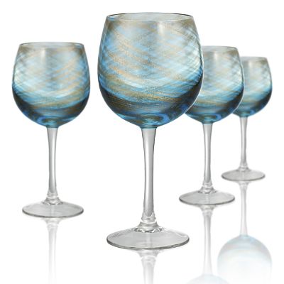 Misty Swirl Goblet Glasses, Set of Four Frontgate