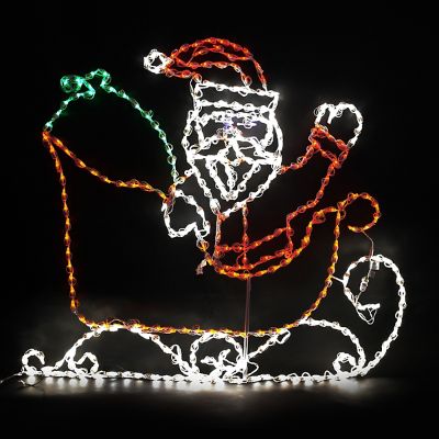 LED Santa in Sleigh Frontgate