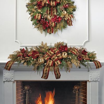 Plaza Predecorated Mantel Swag Frontgate