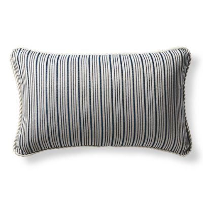 Cayden Stripe Navy Outdoor Lumbar Pillow Frontgate