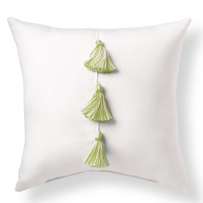 Natural with Gingko Tassels Outdoor Pillow Frontgate