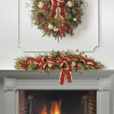 Under the Mistletoe PreDecorated Mantel Swag Frontgate
