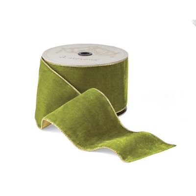 Green Velvet Ribbon with Gold Trim Frontgate