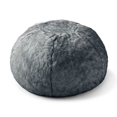 Luxe Faux Fur Bean Bag Chair in Timberwolf Frontgate