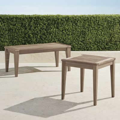 Teak Tables in Weathered Finish Frontgate