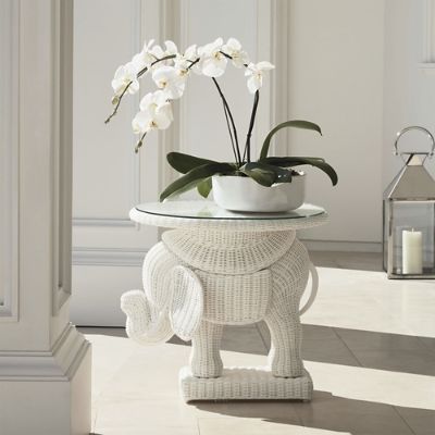 Woven Elephant Side Table Frontgate