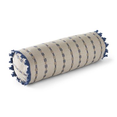 Morse Stripe Navy Outdoor Bolster Pillow Frontgate