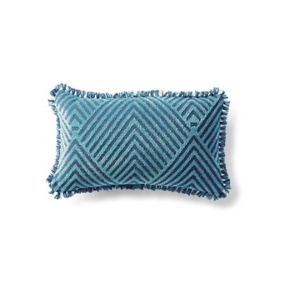 Carved Diamond Indigo Outdoor Lumbar Pillow Frontgate