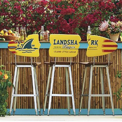 Margaritaville Landshark Surfboard Barstools, Set of Three Frontgate