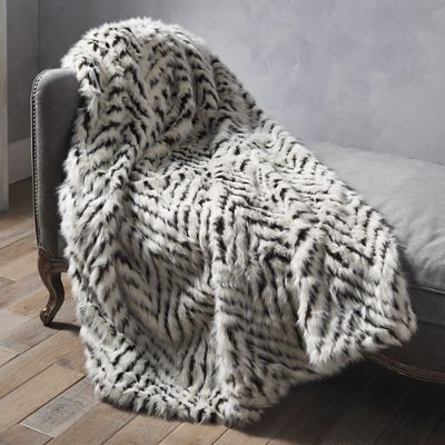 Luxury Faux Fur Throw in Shag Diamond Frontgate