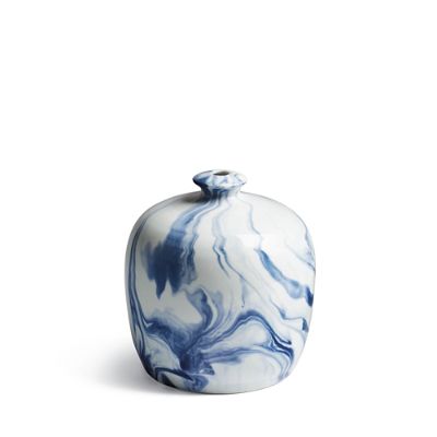 Indigo Marble Small Mouth Vase Frontgate