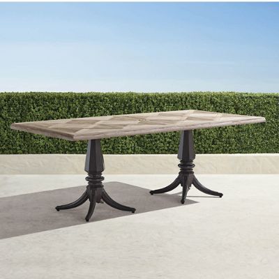 Avery Teak Top Dining Table Frontgate