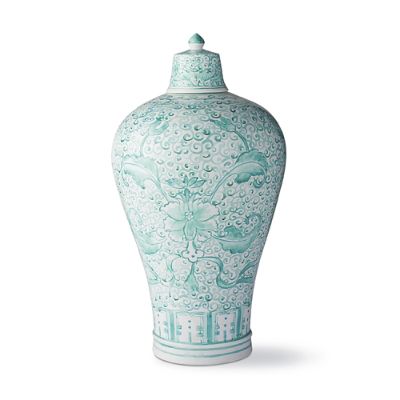 Aqua Ming Large Lidded Vase Frontgate