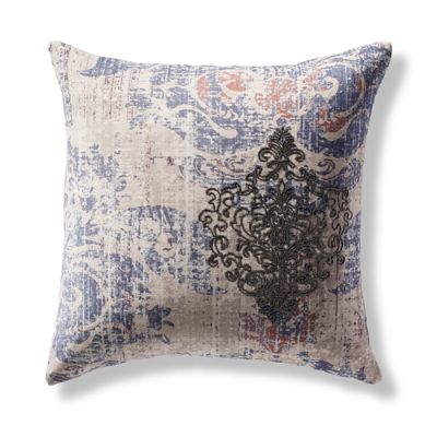 Distressed Beaded Damask Decorative Pillow Frontgate