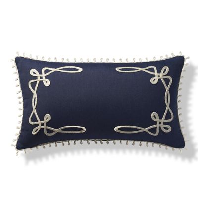 Looped Monogrammed Indoor/Outdoor Lumbar Pillow Frontgate