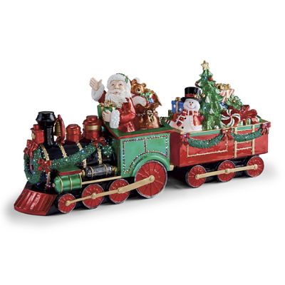 LED Fiber Optic Santa with Train Frontgate