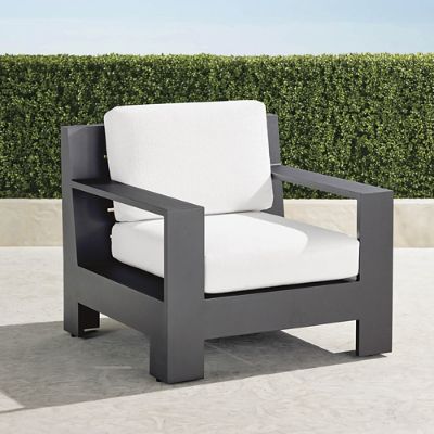 St. Kitts Lounge Chair with Cushions in Matte Black Aluminum Frontgate