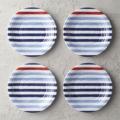Nautical Stripes Melamine Salad Plates, Set of Four Frontgate