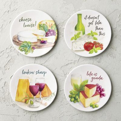 Cheesy Melamine Appetizer Plates, Set of Four Frontgate