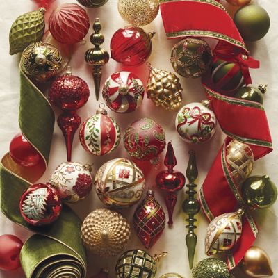 Yuletide Greetings 54pc Ornament Collection Frontgate