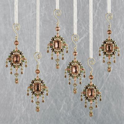 Vintage Crystal Chandelier Ornaments, Set of Six | Frontgate