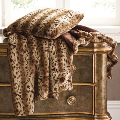 Clouded Leopard Fauxfur Throw Frontgate