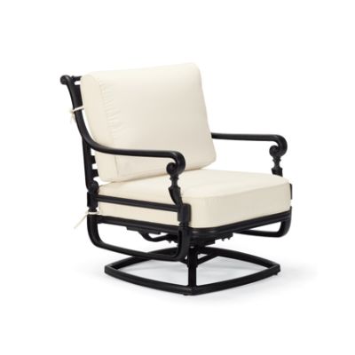 Carlisle Swivel Lounge Chair with Cushions in Onyx Finish Frontgate