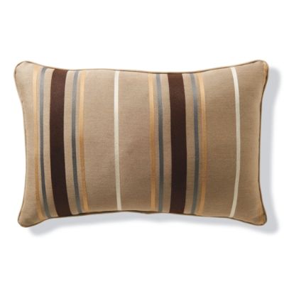 Outdoor Canvas Stripe Bark Lumbar Pillow Frontgate