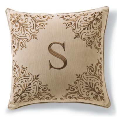 Monogrammed Outdoor Pillow in Sand/Cocoa Frontgate