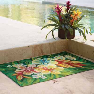 Tropical Flower Indoor/Outdoor Rug Frontgate